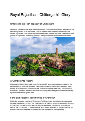 The Historic Charms of Chittorgarh Fort